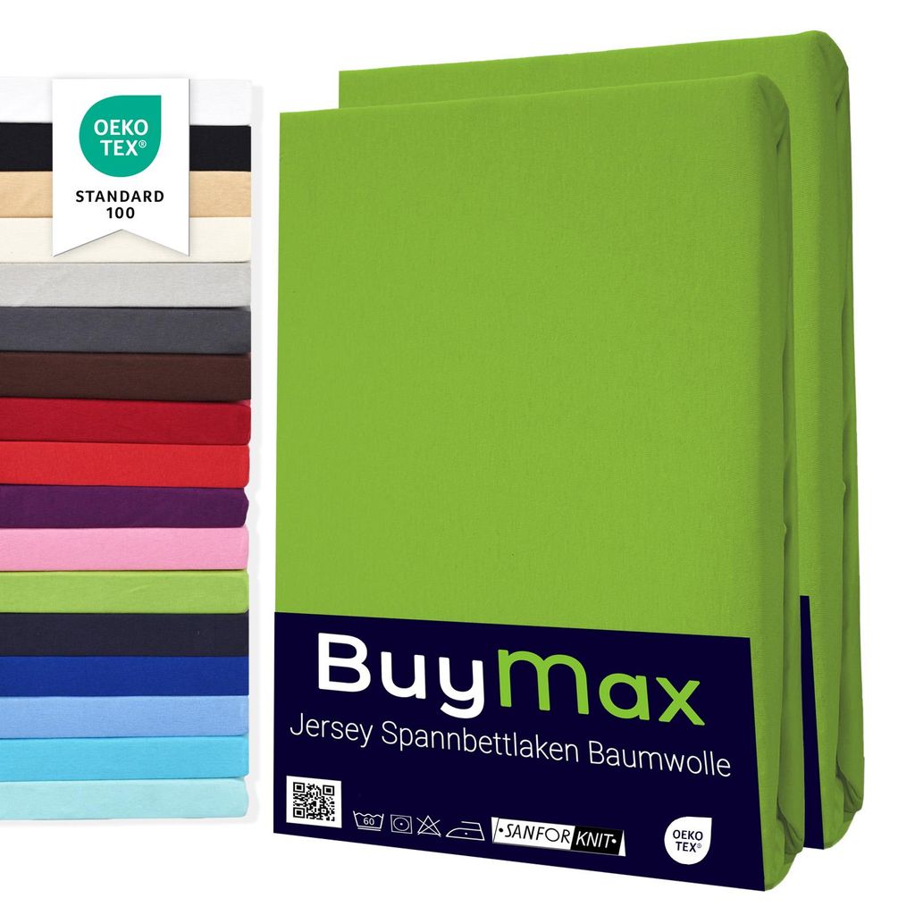 Buymax Spannbettlaken 140x200cm Doppelpack 100% Baumwolle Produktbild 