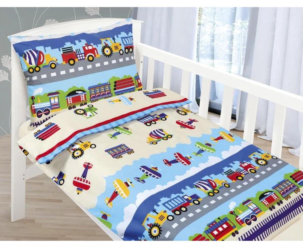 Kinderbettwäsche aus Baumwolle - Blau - 100x135, 45x60 Produktbild 
