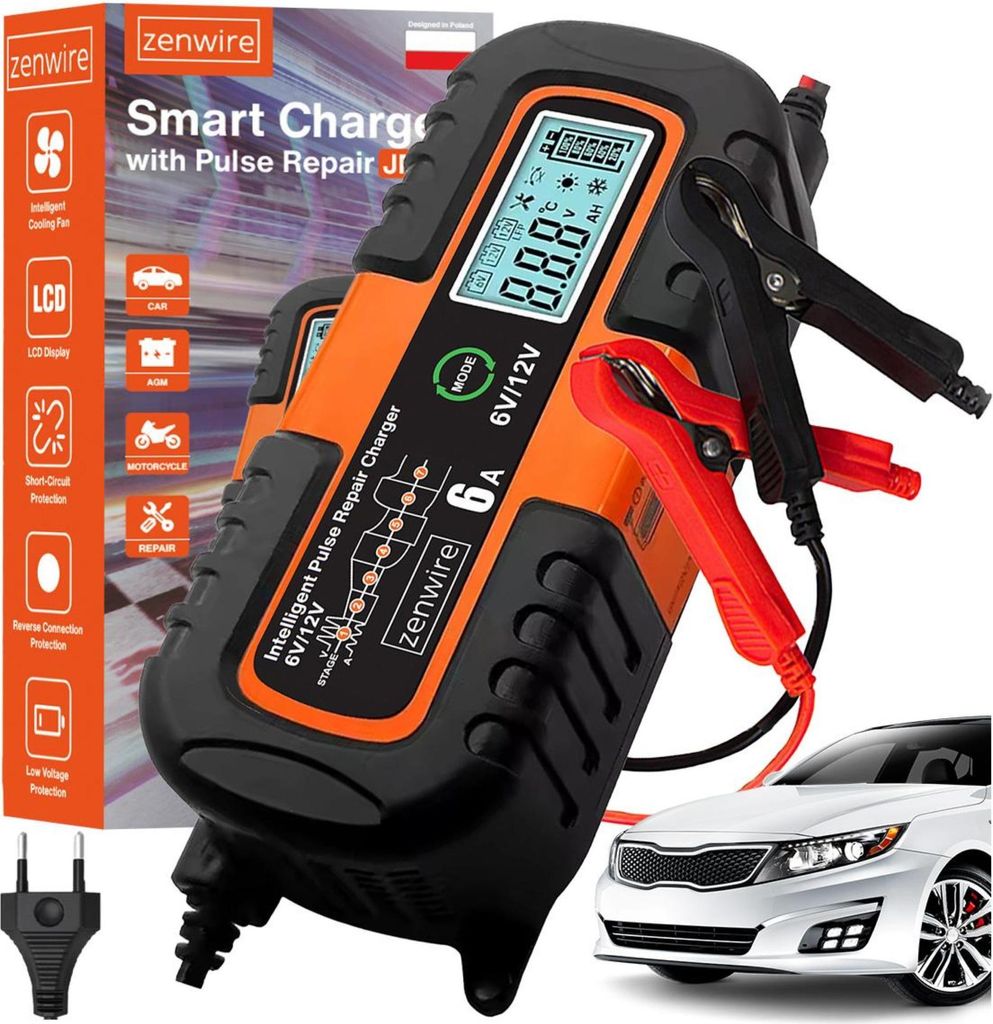 Ladegerät - Batterieladegerät - Autoladegerät - mit Reparaturfunktion - AGM 6V 12V - Universell