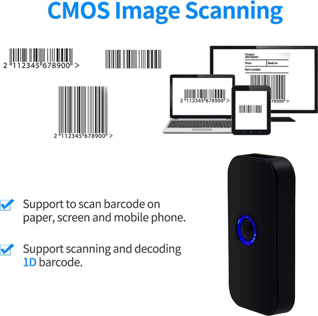 Handheld 3-in-1-Barcode-Scanner 1D-Barcode-Lesegeraet BT & Produktbild 14