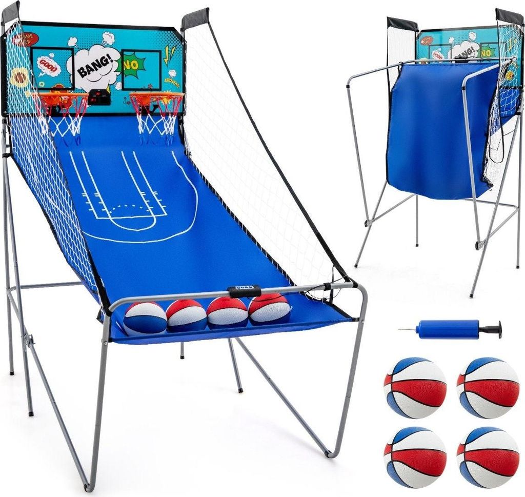 8 in 1 Basketballautomat mit 4 Bällen & Luftpumpe & 8 Spielmodi Arcade Basketballspiele Grün