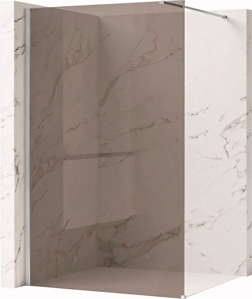 Duschwand Rea Flexi Brown / Chrome 140 Produktbild 