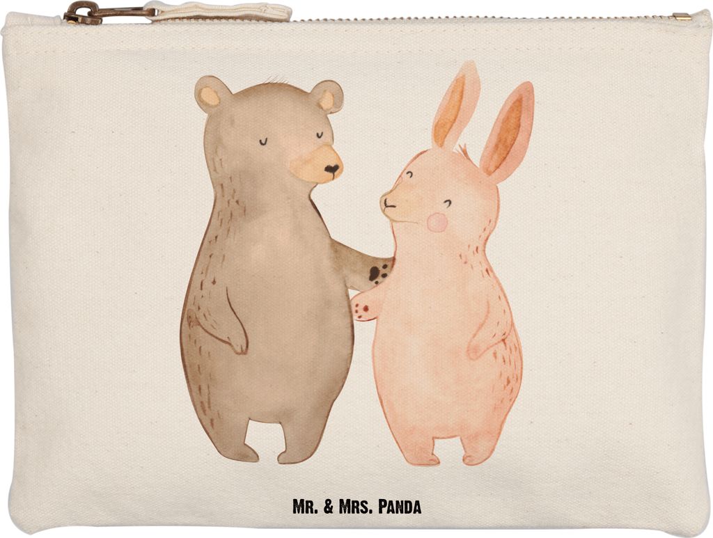 Mr. & Mrs. Panda kosmetiktäschchen Bär und Hase Umarmen Grösse XL Große - Weiß - Geschenk, Kulturbeutel, Liebe, toiletry bag, Umarmung, Kosmet...