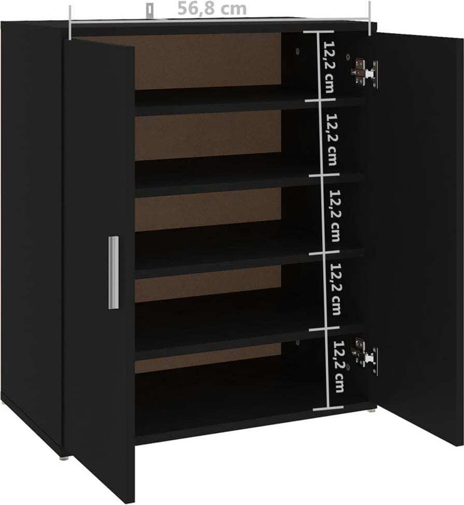 Schuhschrank Schwarz 60x35x70 cm Holzwerkstoff
