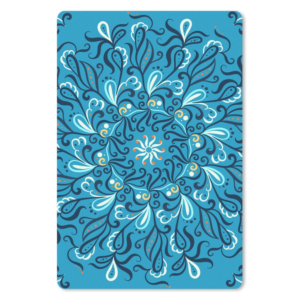 MuchoWow Mauspad Mousepad Mandala - Weiß - Blau 40x60 cm - Mousepads - Maus Mat - Pad - Mausunterlage - Schreibtisch Accesoire