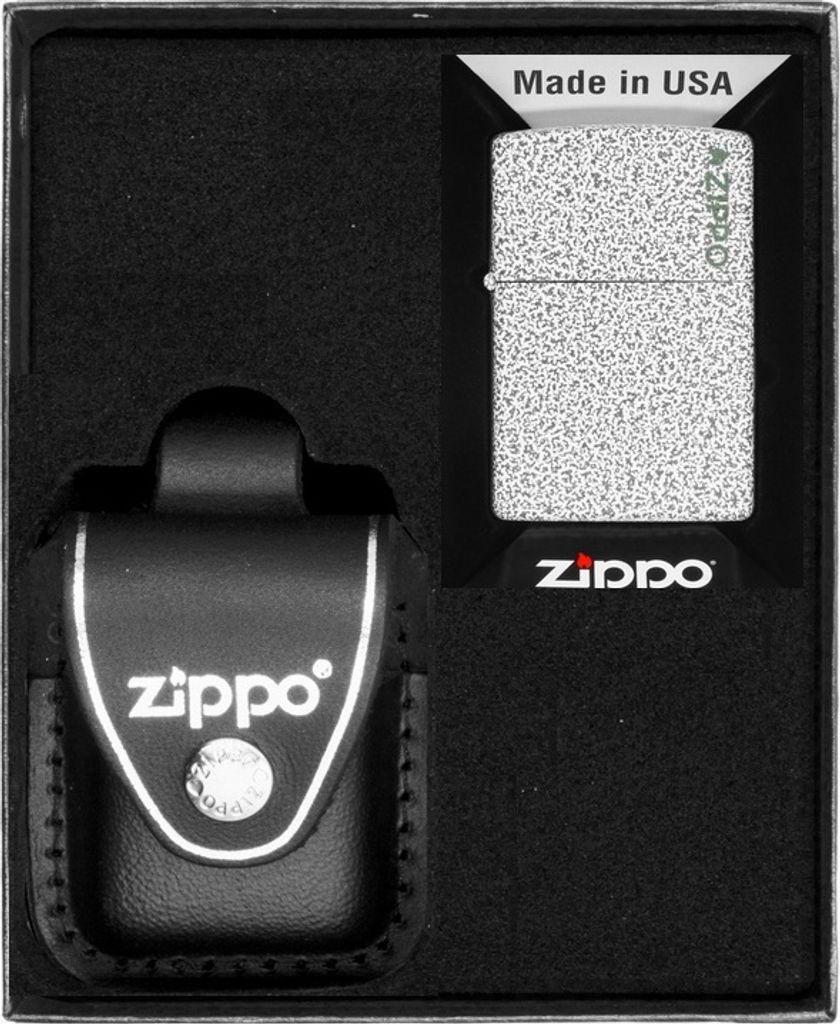 ZIPPO Feuerzeug-Set GLACIER LOGO Geschenk No3