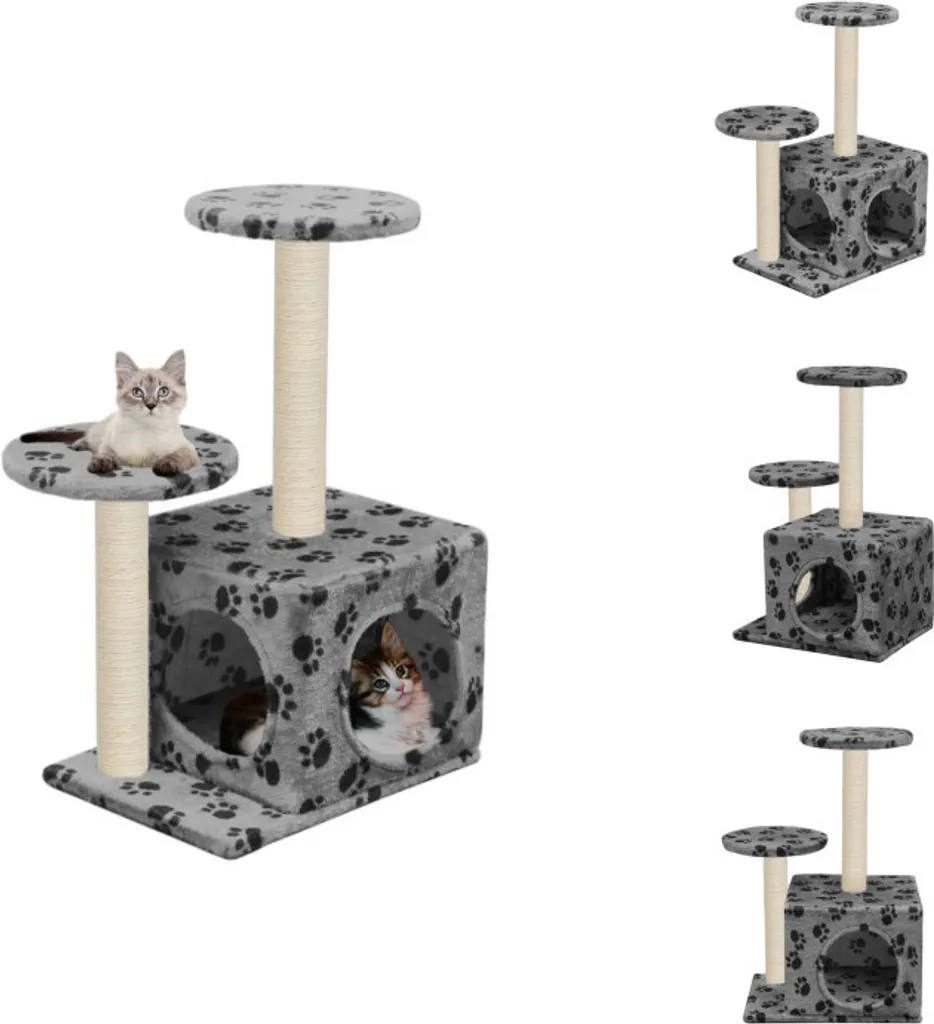 Albero Gatti vidaXL 60cm Grigio: Tiragraffi Salva-Spazio in Sisal e Peluche