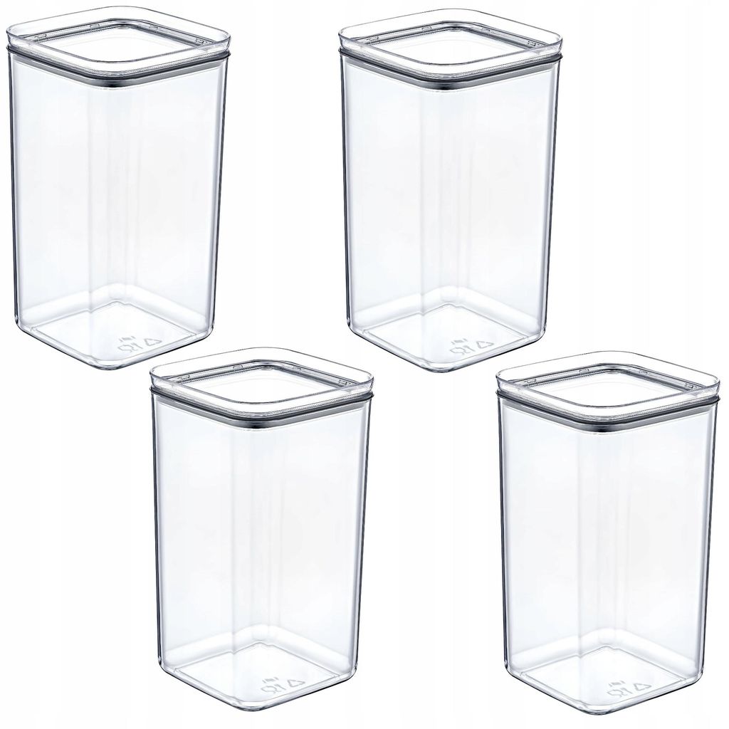 POTZ Store&Fresh 1,5 L, 4er-Set , Vorratsdose, Behälter für trockene Lebensmittel – Reis, Nudeln