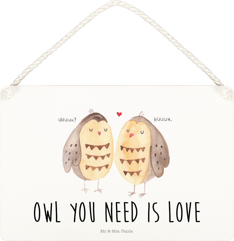 Mr. & Mrs. Panda Holzschild Eulen Liebe DIN A5 - Transparent - Geschenk, Türschild, sprüche schild, Wortspiel, Freundin, Eule, Wandbild Holz, kle...