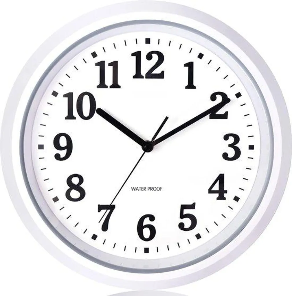 Horloge murale pour balcon et terrasse résistante à la pluie, 32 cm blanc