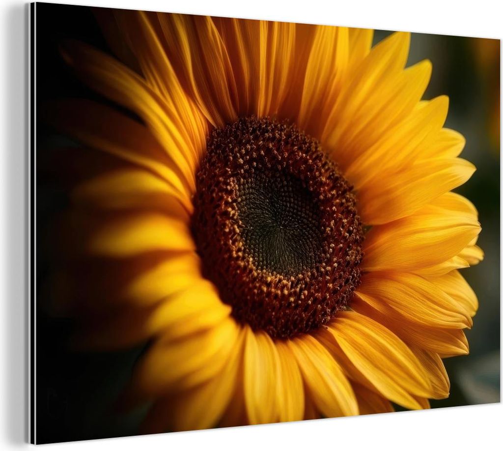 MuchoWow Wanddekoration Metall Metallbild Wandkunst 120x80 cm Gelb - Sonnenblume - Sommerlich MuchoWow Aluminium Gemälde - Alu Bild