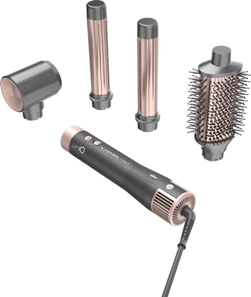4-in-1-Haarstyler mit ovaler Bürste, Lockenstab und Föhn