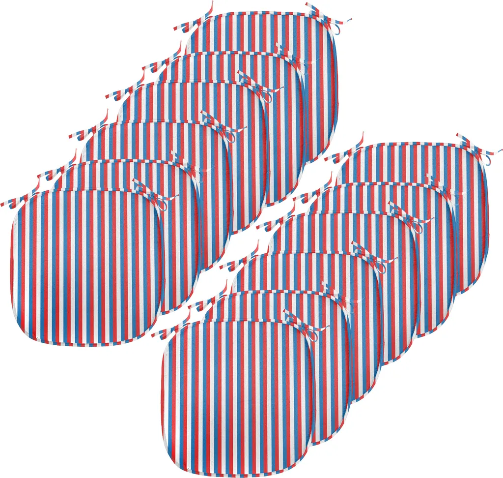 ABAKUHAUS Harbor Lot de 12 Galettes de Chaise 40x40 cm Bleu et Violet
