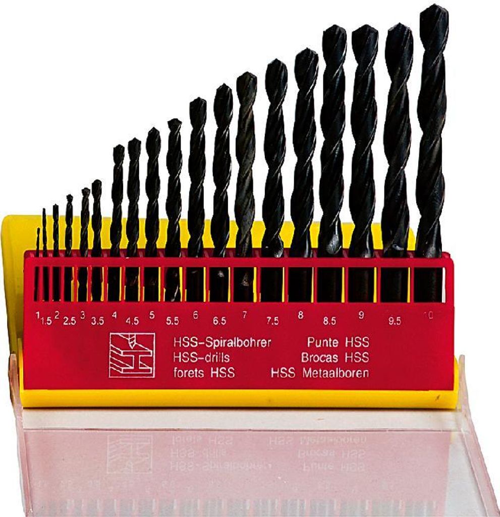 Easy Work 40120 HSS Bohrersatz, 1 bis 10 mm, 0,5 mm steigend, schwarz, 19-teilig (1 Set)