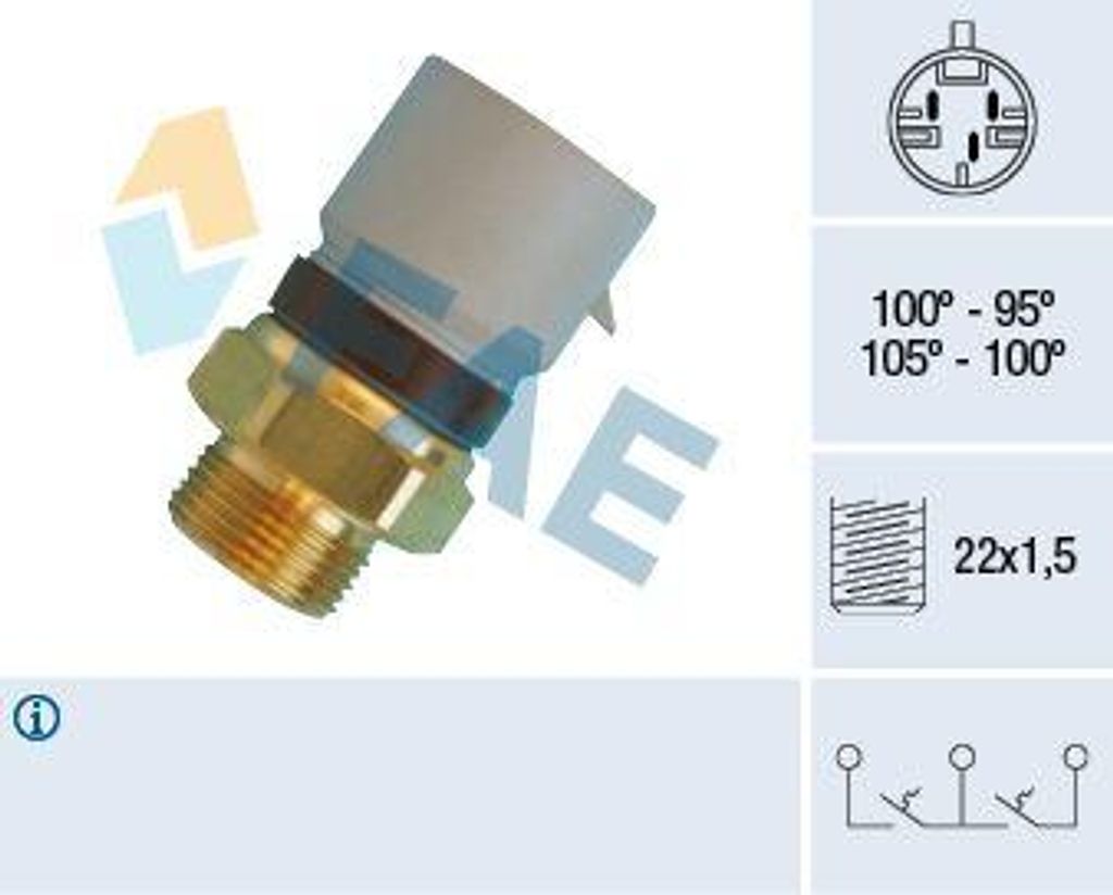 FAE 38360 Temperaturschalter, Kühlerlüfter OE 90506498 kompatibel mit Vectra