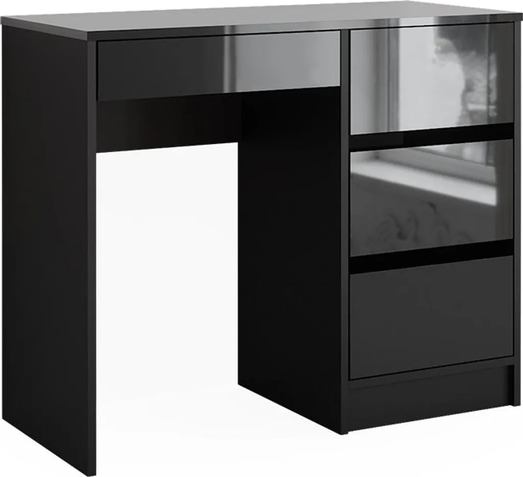 Bureau Informatique Gain de Place Gris Anthracite Brillant 90 cm Vicco