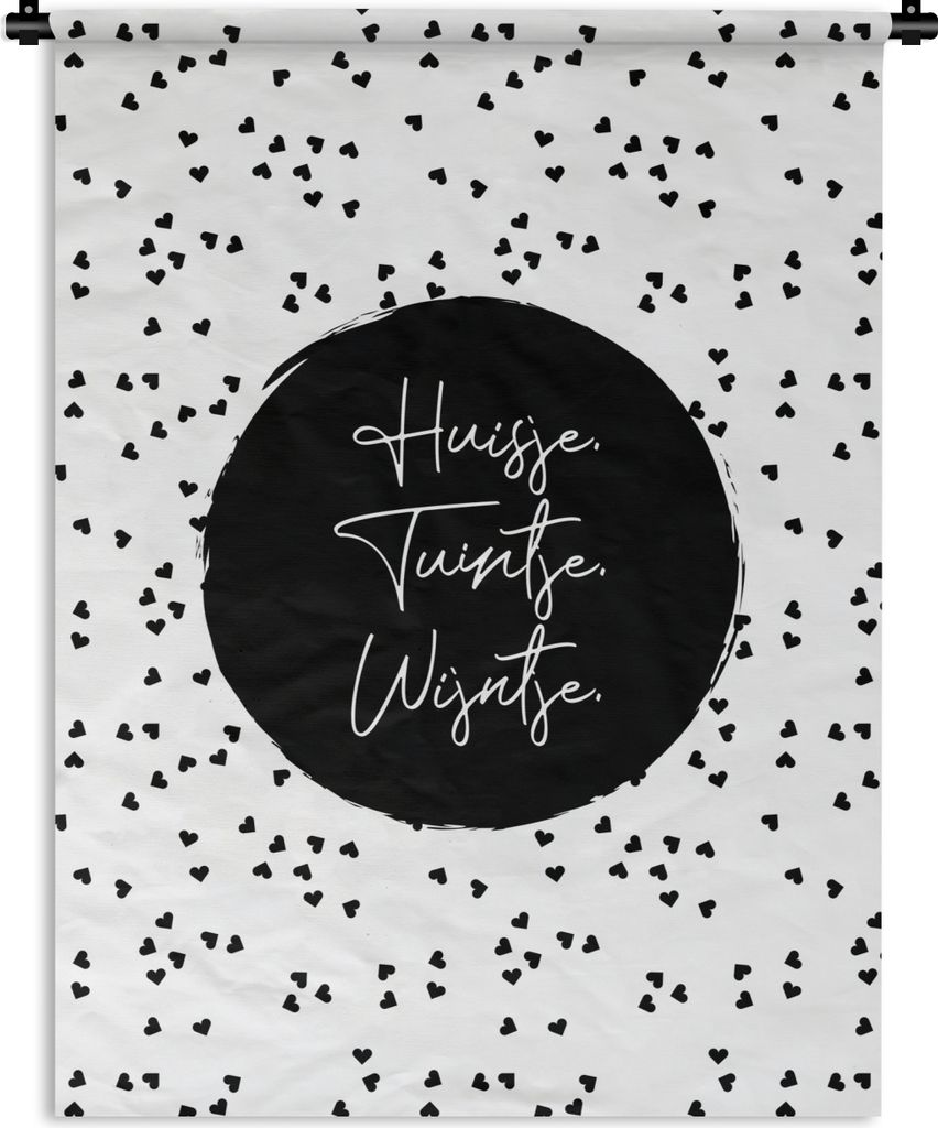 MuchoWow Wandteppich Wandbehang Zitate - Cottage. Garten. Wein. - Wein - Text 60x80 cm Tapisserie Dekoration Wandtuch - Decke - Wandtücher - Wohne