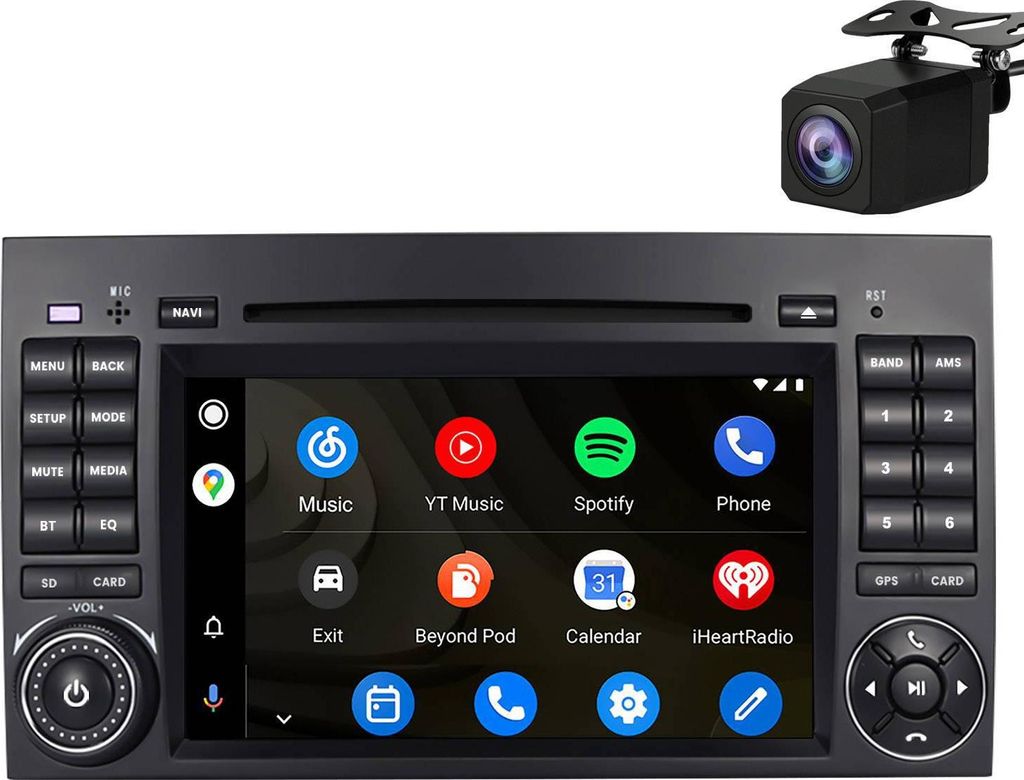 Android Autoradio 7 Zoll 4+64GB CD für Mercedes W245 / W639 (ab 2005) mit CarPlay & Android Auto Navigation & Bluetooth