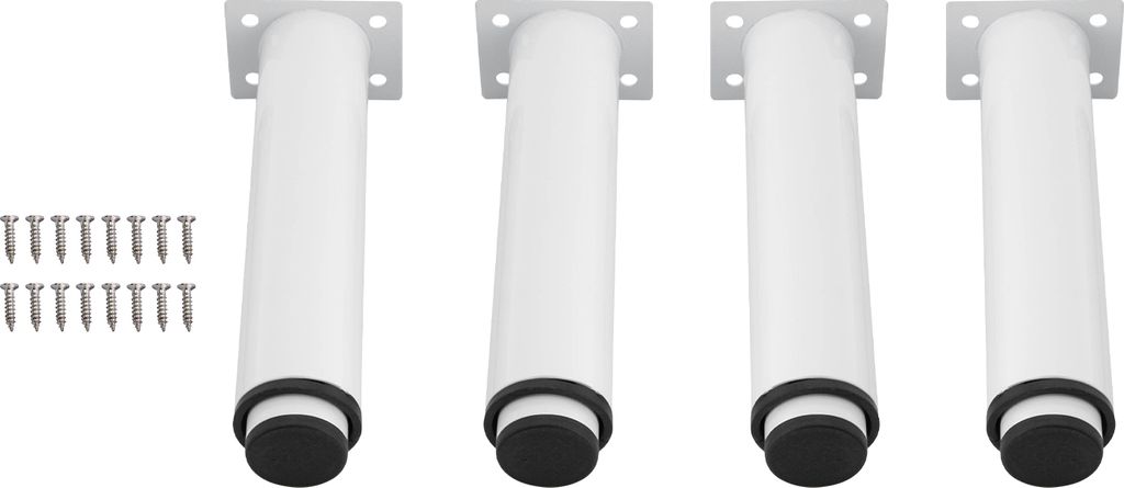 Lot de 4 pieds de meuble en métal 18-32CM ajustables blanc Image du produit 