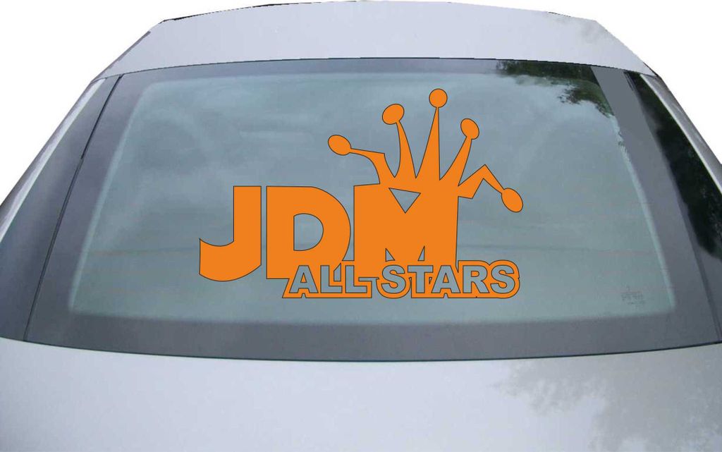 Indigos UG - Aufkleber Heckscheibe & Motorklappe DE2901 - orange - 600x388 mm - JDM All Stars - Auto Scheiben Fenster Heckklappe Tuning Racing JDM ...