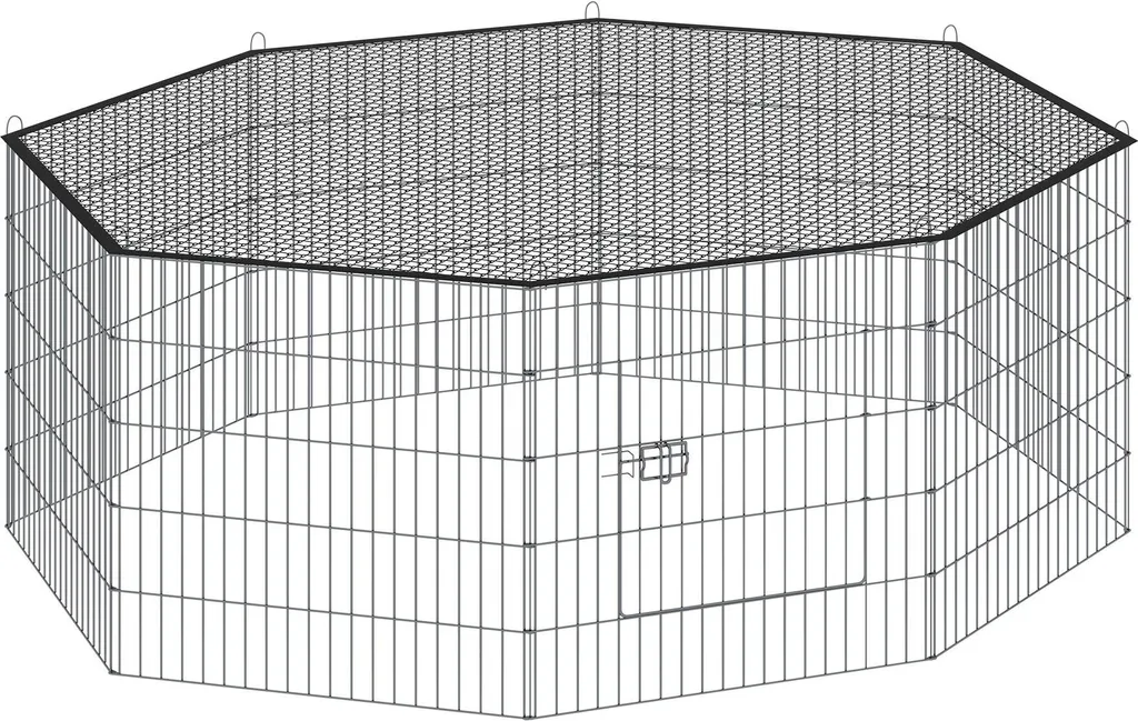 Enclos Hopper Ø 145cm noir pliable avec filet de sécurité anti-évasion