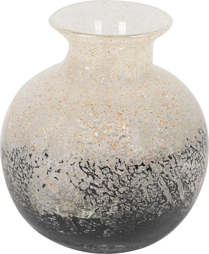 Rasteli Vase-Kugelvase Glas Schwarz-Creme-Melange D 11,5 cm H 11,5 cm