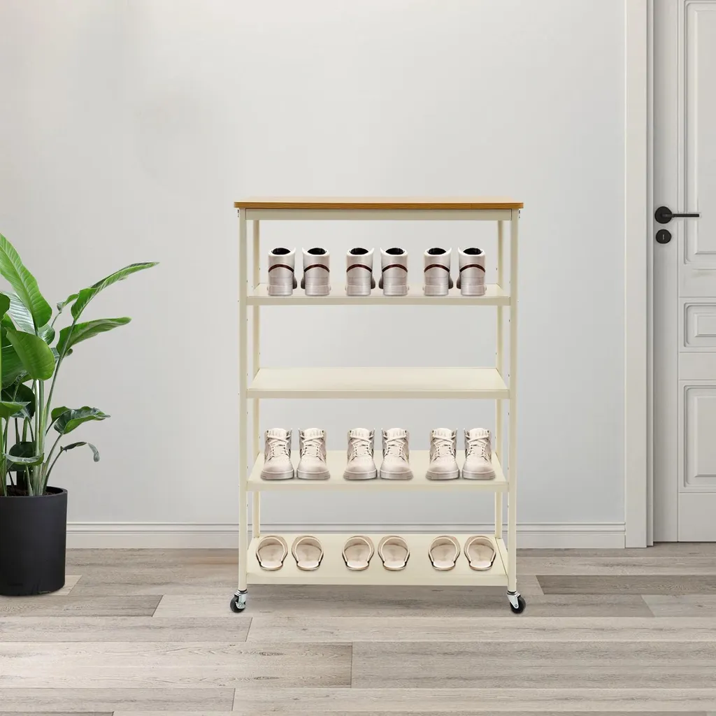 Meuble de rangement chaussures modulable à roulettes - Hauteur 105 cm