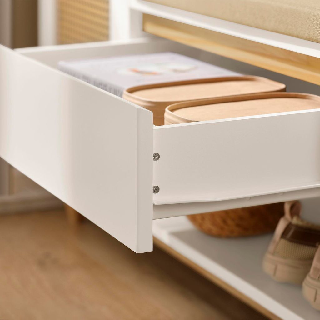 FineBuy Panchina per Scarpe Sonoma con Seduta 80x47x24 cm Scarpiera Salvaspazio Slim | Portascarpe Ingresso | Panca del Corridoio Moderna