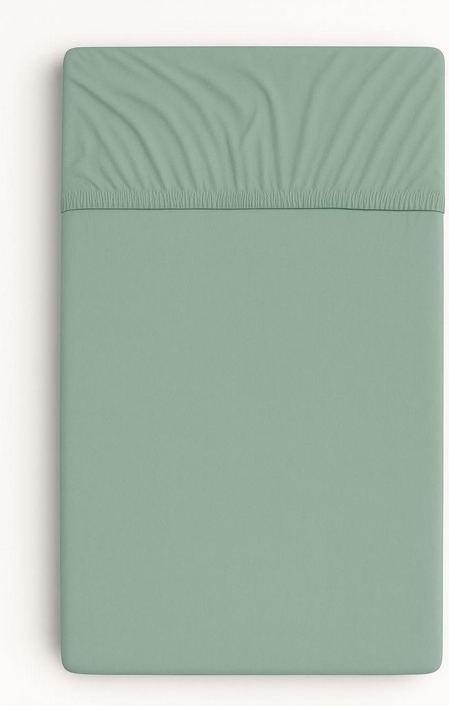 Spannbettlaken aus Baumwolle für Kinderbett 140x70 cm - Salbeigrün