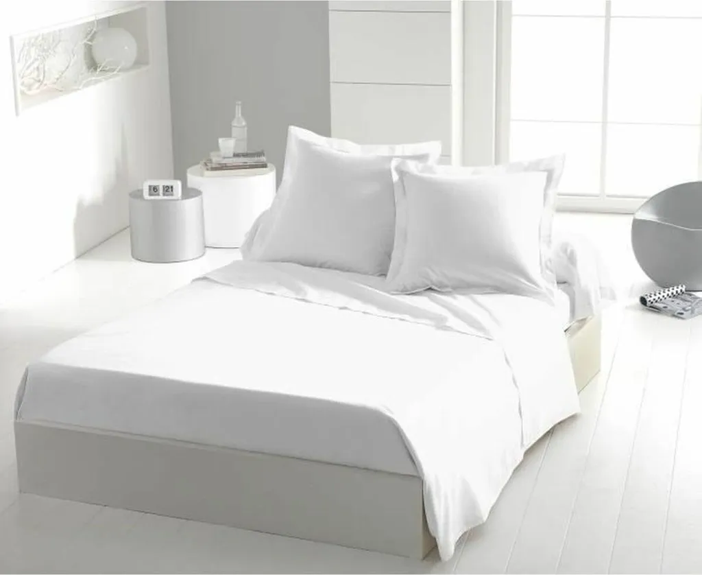 Linge de lit King Size Blanc pour chambre parentale - Drap plat chic