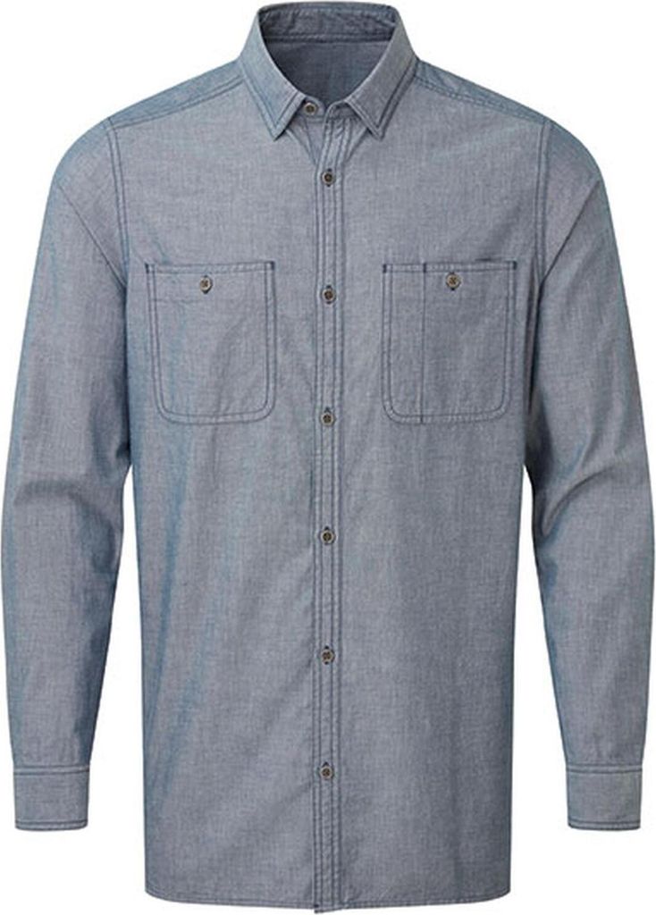 Premier Workwear MenŽs Organic Chambray Fairtrade Long Sleeve Shirt