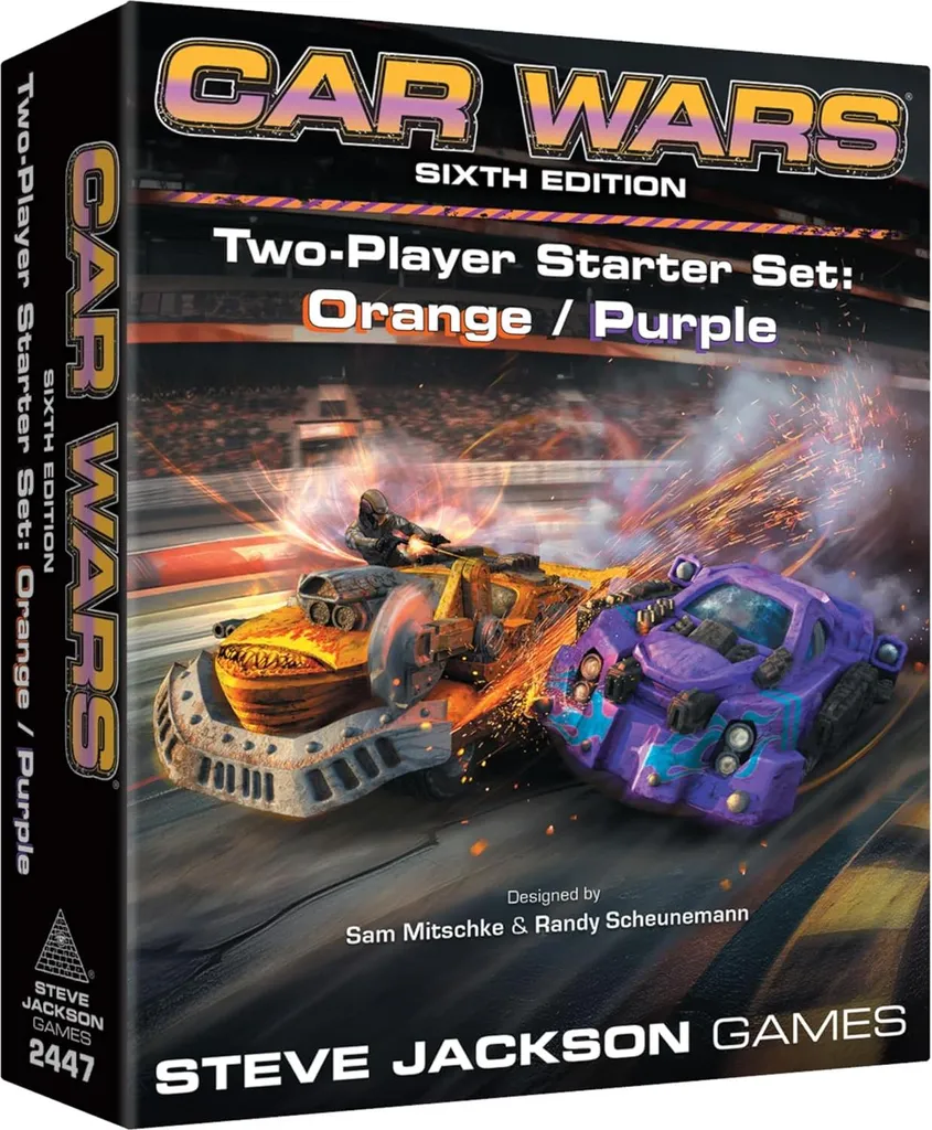 Car Wars 2-Player Starter Set Orange/Pourpre Jeu de Combat de Voitures