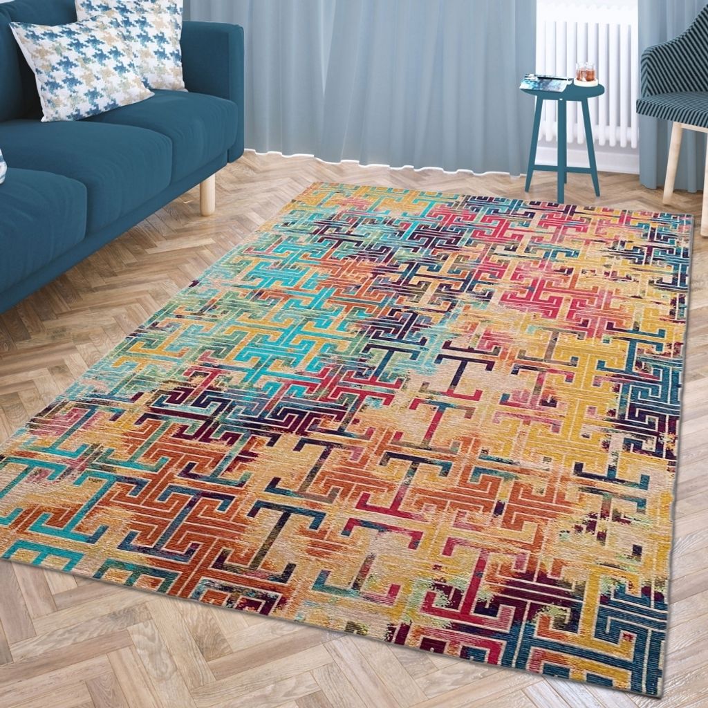 Faszinierender Teppich mit abstraktem Muster in bunt Größe - 80 x 300 cm