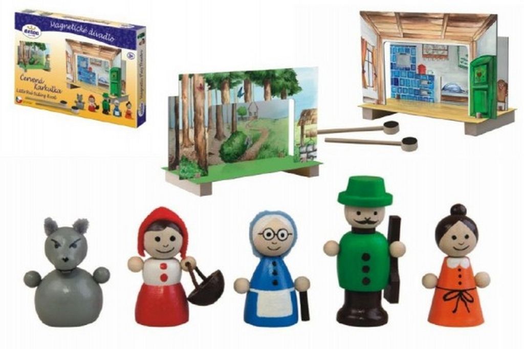 Rotkäppchen Magnetisches Holztheater mit Figuren in Box Produktbild 