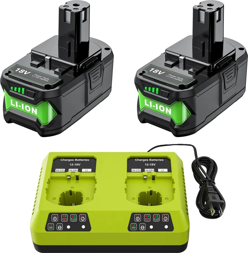 Batterie 8.0Ah Haute Autonomie pour Ryobi avec Chargeur Rapide 6A Inclus