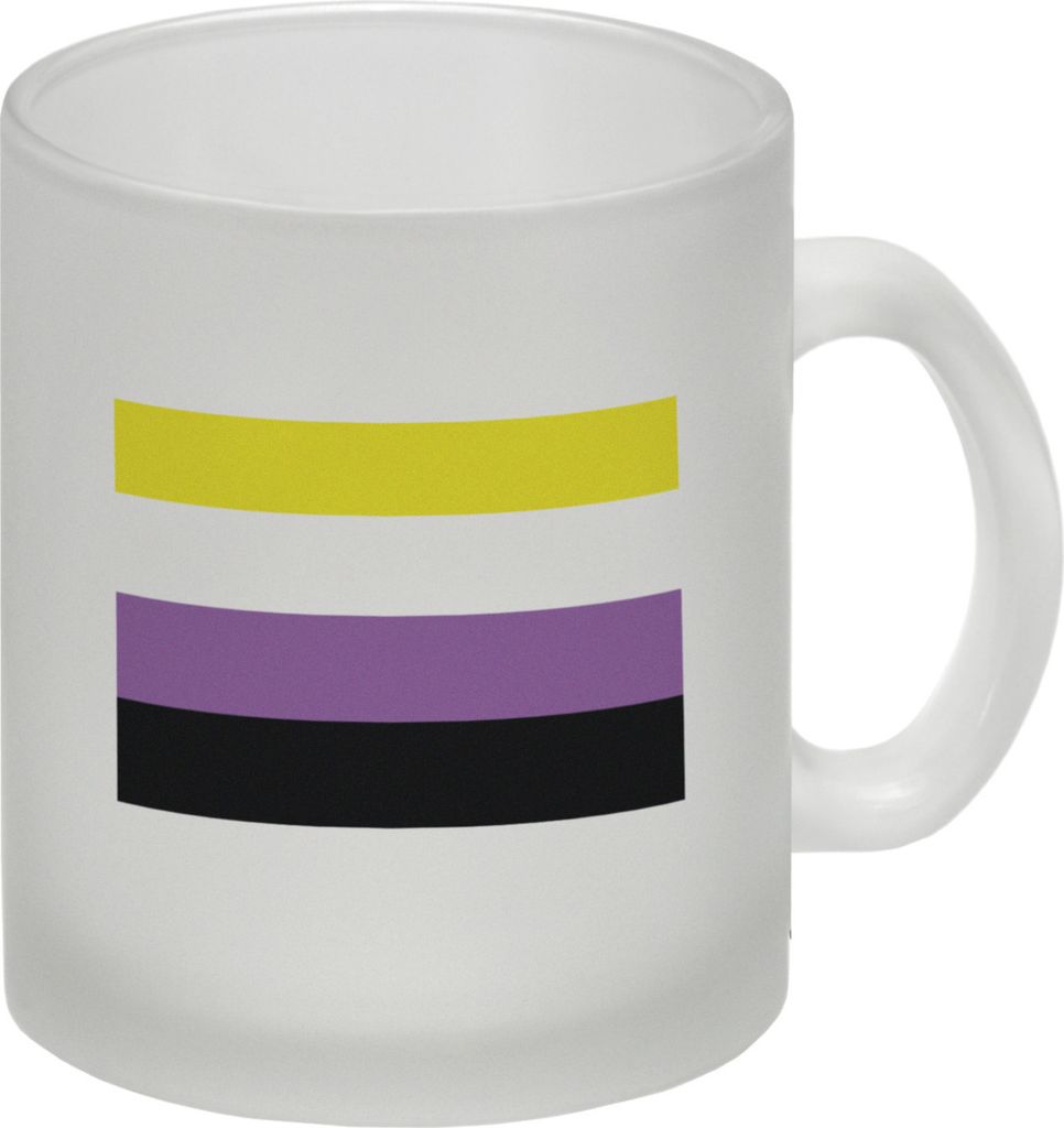 Non binary Flagge Gleichberechtigung Glas Tasse