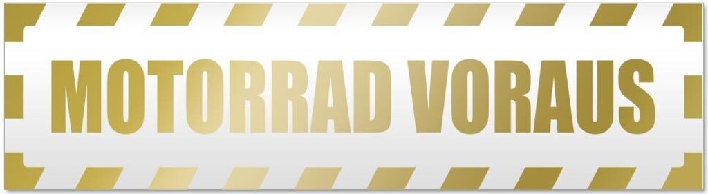 Kiwistar Motorrad voraus Motiv 1 gestreift Magnetschild Schild magnetisch - 45cm Gold - Magnetfolie für Auto PKW Kfz