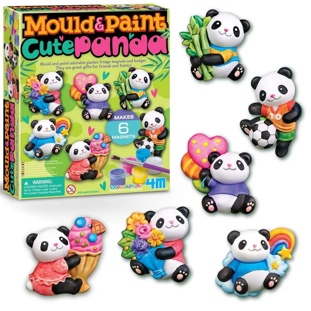 Activité manuelle panda pour anniversaire : kit de moulage et peinture