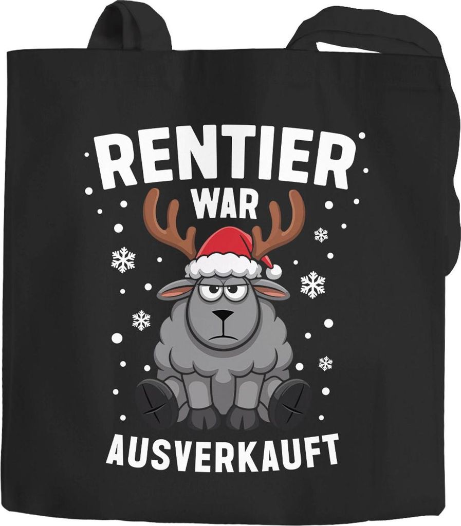 Jutebeutel Weihnachten Spruch Lustig Rentier war t Einhorn Schaf Ente Katze XMAS Spruch lustig Moonworks