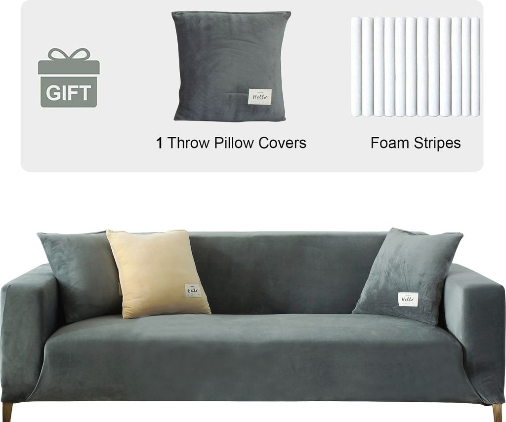 Sametový potah na pohovku 4 Seater- Soft Stretch Couch Obrázek produktu 