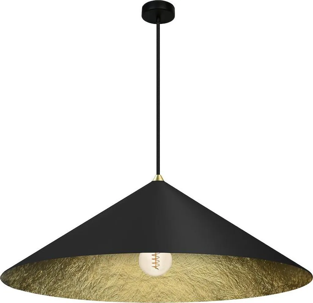 Grand Lustre Fuji Noir et Or - Sublimez vos Grands Volumes avec Style