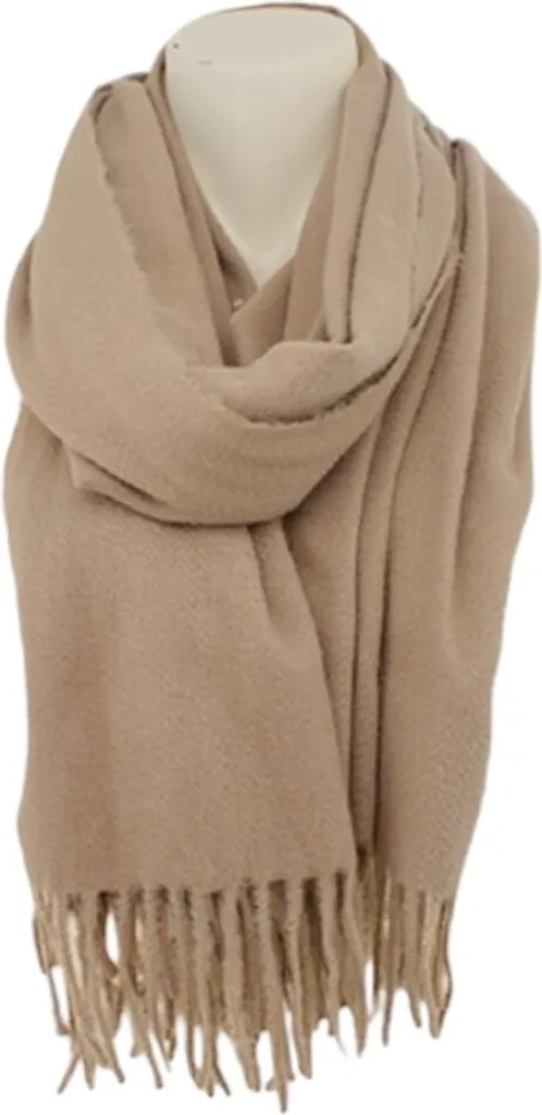 Sciarpa Avvolgente Donna Marrone Chiaro Soft Cashmera 180x70cm