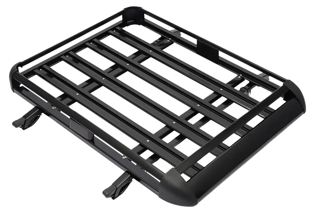 Barres de toit universelles noires en alu rigide pour coffre de toit
