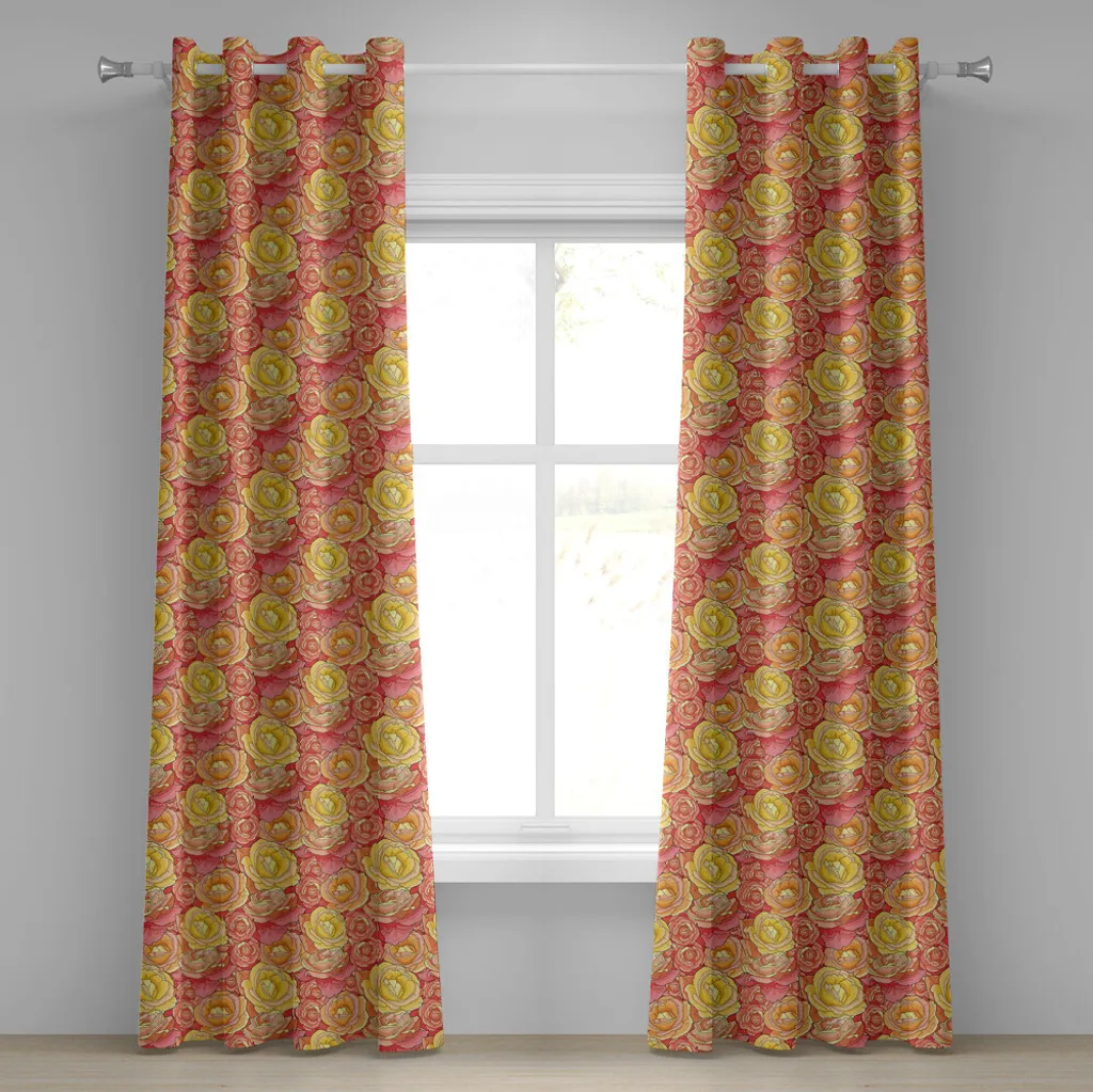 Tenda Microfibra ABAKUHAUS 280x175 cm | Rosa Peonie Alta Qualità
