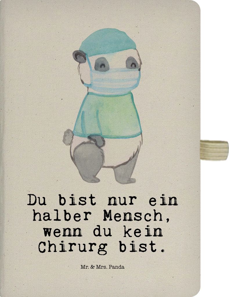Mr. & Mrs. Panda notizbuch Chirurg Herz - Transparent - Geschenk, Arzt, Adressbuch, A5, Krankenhaus, Lustig, Tagebuch, Mediziner, Journal, Kladde