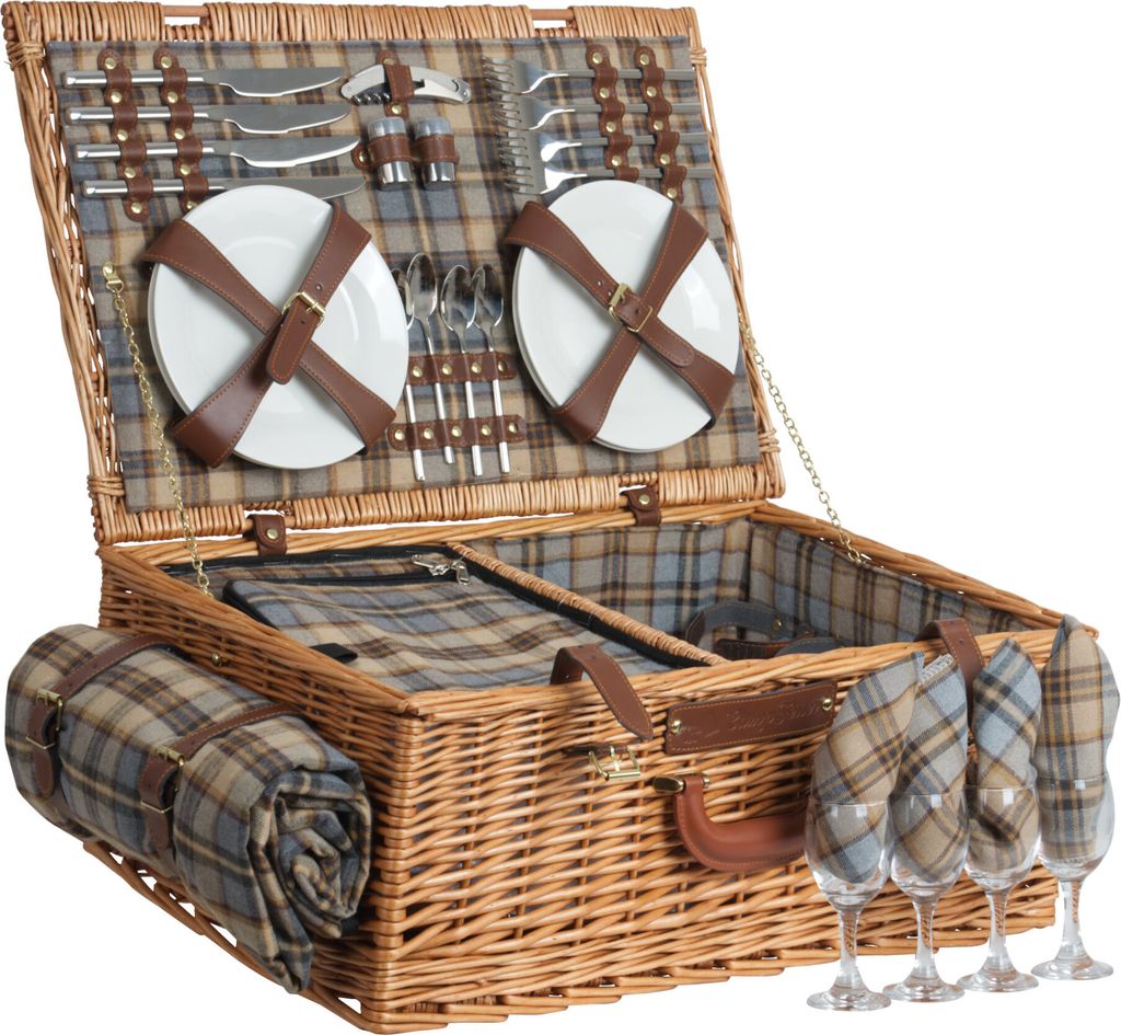 CampFeuer Picknickkorb 4 Personen mit Geschirr-Set und Produktbild 