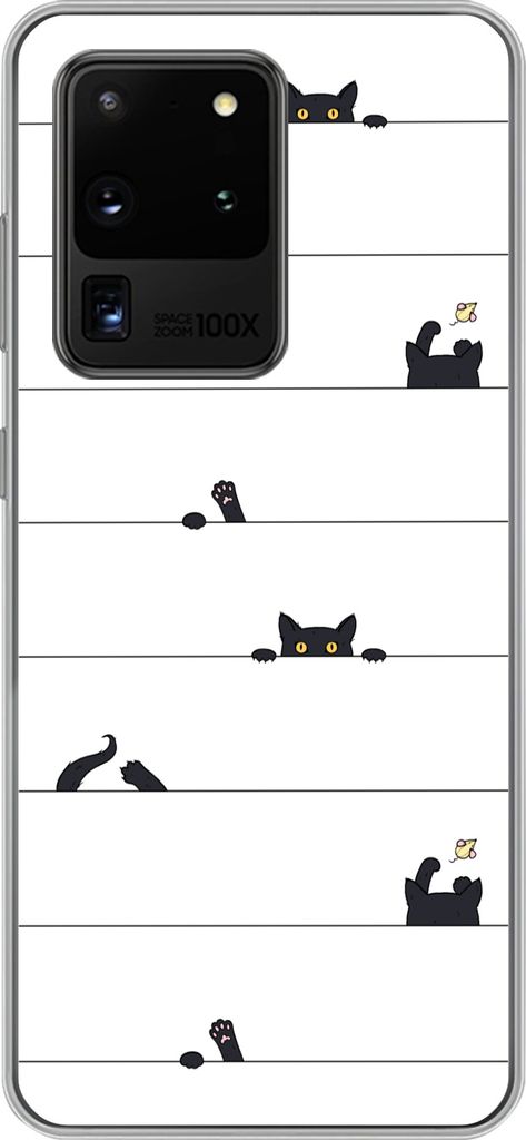 MuchoWow Handyhülle Schutzhülle Hülle für Telefoonhoesje Samsung Galaxy S20 Ultra Katze - Muster - Maus - Jungen - Mädchen - Kinder - Kinder...