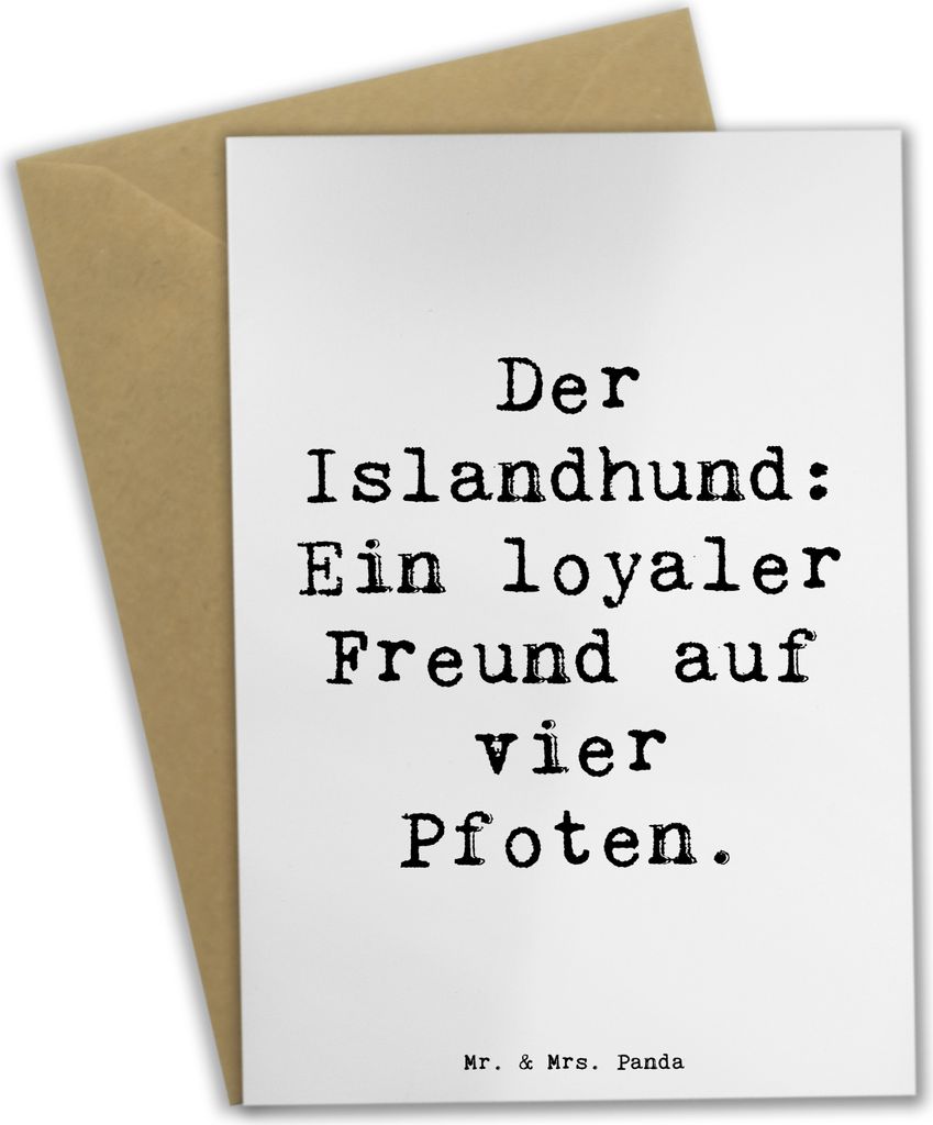 Mr. & Mrs. Panda Glückwunschkarte Spruch Treuer Islandhund - Weiß - Geschenk, einladungskarten, Schafhunde, Hunderasse, Hunderassen Beschreibung,...