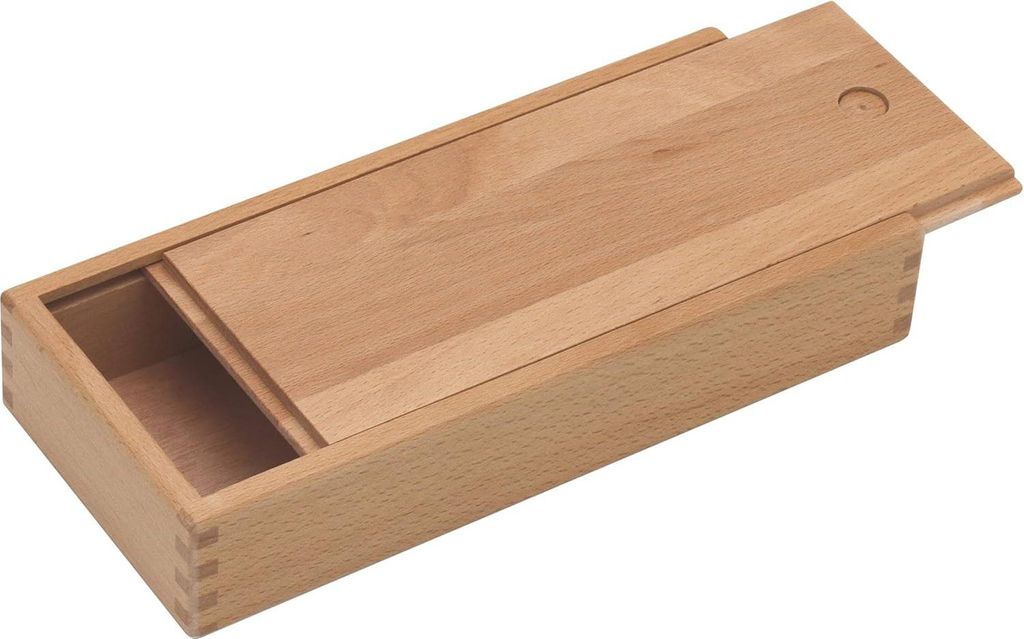 Holzstiftbox mit Schiebedeckel - stilvoll und praktisch - 1 Stück - Buchenholz