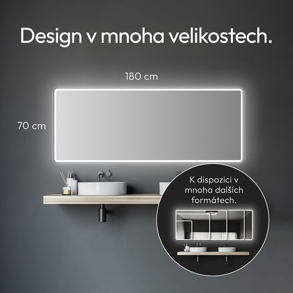 Koupelnové zrcadlo s osvětlením TALOS Moon LED koupelnové Obrázek produktu 